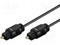 Cable, Toslink plug, both sides, 1m, Wire dia 2.2mm