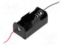 Holder, Size  C,R14, Batt.no 1, Leads  cables, Colour  black, 150mm