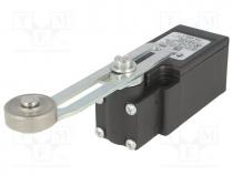 Limit switch, adjustable lever, roller, steel roller Ø20mm