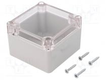 Enclosure  multipurpose, X 80mm, Y 82mm, Z 55mm, ABS, grey, gasket