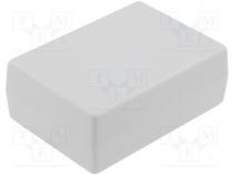 Enclosure  multipurpose, X 47mm, Y 66mm, Z 25mm, polystyrene, grey