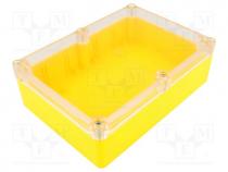 Enclosure  multipurpose, X 126mm, Y 176mm, Z 57.4mm, ABS, yellow