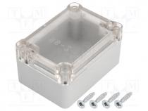 Enclosure  multipurpose, X 50mm, Y 70mm, Z 36mm, ABS, grey, gasket