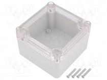 Enclosure  multipurpose, X 80mm, Y 82mm, Z 55mm, ABS, grey, gasket