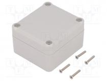 Enclosure  multipurpose, X 57mm, Y 63mm, Z 37mm, ABS, grey, gasket