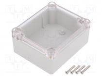 Enclosure  multipurpose, X 74mm, Y 89mm, Z 41mm, ABS, grey, gasket