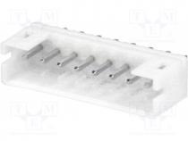 Socket, wire-board, male, 2mm, PIN  8, THT, 1A, tinned, -25....85C, 100V