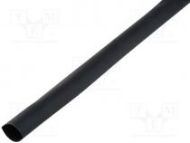 Heat shrink sleeve, glued, 2 1, 38.1mm, L 1000mm, black, -55÷125C