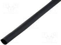 Heat shrink sleeve, glued, 2 1, 38.1mm, L 1000mm, black, -55....125C