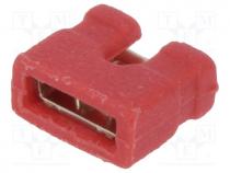 Jumper, pin strips, female, open, 2mm, 1x2, red