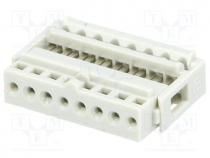 Plug, IDC, female, PIN 8, IDC, THT, 2.54mm, tinned, Pin layout 1x8