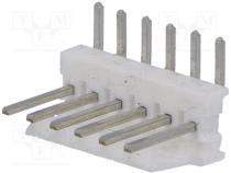 Socket, wire-board, male, PIN 6, 2.54mm, THT, MTA-100, tinned