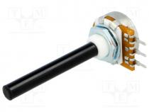 Potentiometer  shaft, single turn, 1k, 0.4W, 20%, 6mm, linear, THT