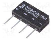 Single phase rectifier bridge, Urmax 250V, If 1.5A, Ifsm 50A