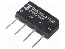 Single phase rectifier bridge, Urmax 80V, If 1.5A, Ifsm 50A