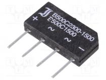 Single phase rectifier bridge, Urmax 1kV, If 1.5A, Ifsm 50A