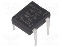 Single phase rectifier bridge, Urmax 800V, If 1A, Ifsm 50A, DFM