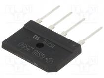 Single phase rectifier bridge, Urmax 600V, If 3.5A, Ifsm 350A