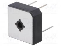 Single-phase bridge rectifier, Urmax 100V, If 15A, Ifsm 300A