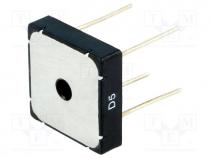 Single phase rectifier bridge, Urmax 400V, If 10A, Ifsm 270A