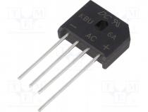 Single-phase bridge rectifier, Urmax  50V, If  6A, Ifsm  175A, KBU