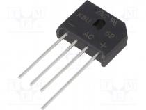 Single-phase bridge rectifier, Urmax  100V, If  6A, Ifsm  175A, KBU