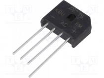 Single-phase bridge rectifier, Urmax  1000V, If  6A, Ifsm  175A