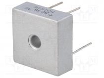 Single-phase bridge rectifier, Urmax 400V, If 15A, Ifsm 300A