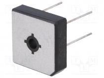 Single-phase bridge rectifier, Urmax 100V, If 15A, Ifsm 300A