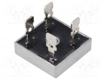 Single-phase bridge rectifier, Urmax 50V, If 15A, Ifsm 300A