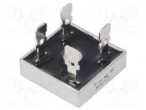 Single-phase bridge rectifier, Urmax 50V, If 25A, Ifsm 400A