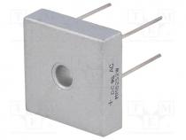 Single-phase bridge rectifier, Urmax 200V, If 25A, Ifsm 400A