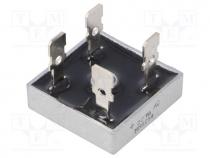 Single-phase bridge rectifier, Urmax 400V, If 25A, Ifsm 400A