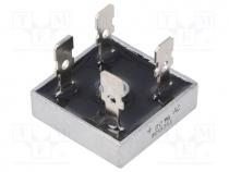 Single-phase bridge rectifier, Urmax 100V, If 35A, Ifsm 400A