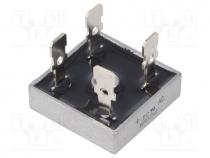 Single-phase bridge rectifier, Urmax 200V, If 35A, Ifsm 400A