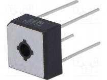 Single-phase bridge rectifier, Urmax  400V, If  6A, Ifsm  175A