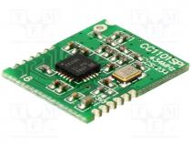 Module  RF, 434MHz, SPI, -110dBm, 1.8....3.6VDC, 10dBm, Mounting  SMD