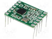 Module  RF, 434MHz, SPI, -110dBm, 1.8....3.6VDC, 10dBm, Mounting  THT