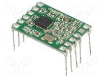 Module  RF, 868MHz, SPI, -110dBm, 1.8....3.6VDC, 10dBm, Mounting  THT