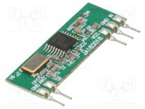 Module  RF, FM transmitter, FSK, 433.92MHz, 2.4....3.6VDC, 10dBm