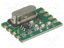 Module  RF, FM transmitter, FSK, GFSK, OOK, 868MHz, 2-wire, 13dBm