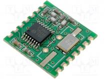 Module  RF, FM transceiver, FSK, 433.92MHz, SPI, -105dBm, 5dBm