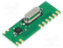 Module  RF, FM receiver, OOK, 433.92MHz, 3-wire SPI, -108dBm