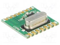 Module  RF, FM receiver, FSK, GFSK, OOK, 868MHz, 4-wire SPI