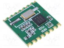 Module  RF, FM receiver, FSK, GFSK, OOK, SPI, 1.8....3.6VDC, 433MHz