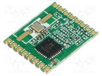 Module  RF, FM receiver, FSK, 433.92MHz, SPI, -120dBm, 1.8....3.6VDC