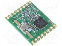 Module  RF, FM transceiver, FSK, 868MHz, SPI, -120dBm, 1.8....3.6VDC