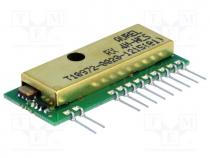 Module  RF, AM receiver, OOK, 433.92MHz, -106dBm, 5VDC, 2.4kbps, 3mA