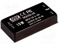 Converter  DC/DC, 15W, Uin  36....72V, 12VDC, Iout  1250mA, 2"x1", 32g
