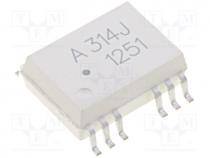 Optocoupler, SMD, Channels 2, Out  IGBT driver, 5kV, SO16, 25kV/s